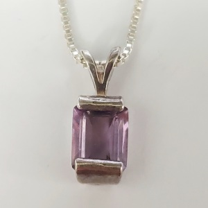 $120 Silver Amethyst Necklace