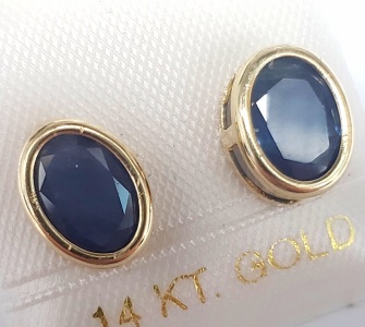 $1200 14K Sapphire(2.8ct) Earrings