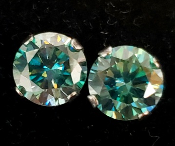 $500 10K Blue Moissanite(1.4ct) Earrings