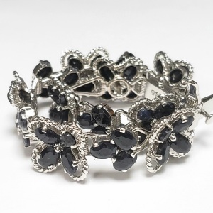 $1965 Silver Sapphire 7"(34ct) Baby Bangle