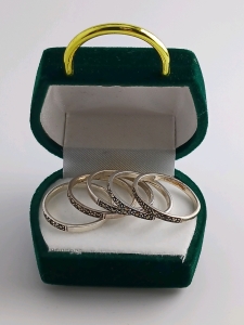 (5) .925 Silver Marcasite Rings Size 7.5