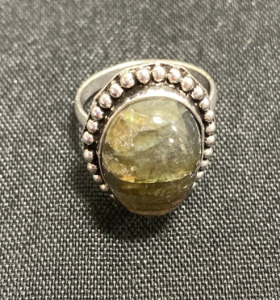 Size 9 .925 Ring Flashy Labradorite Ring