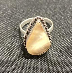 Size 8.5 Abalone Shell .925 Ring