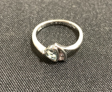Faceted Aquamarine .925 Ring Size 9