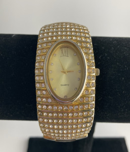 Gold Tone Adrienne Cuff Bracelet Watch