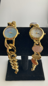 (2) Gold Tone Bracelet Watches