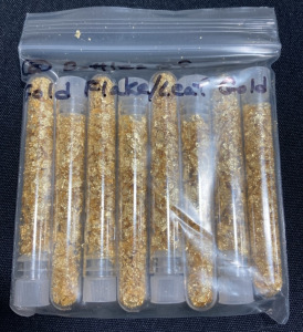 (8) Vial Bottles of Gold Flake/Leaf Gold