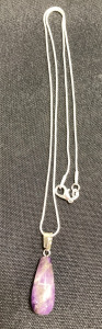 Amethyst Gemstone Waterdrop .925 Necklace