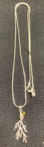 Silver Branch w/ Pinecones .925 Necklace