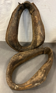 (2) ANTIQUE LEATHER HORSE PULLING COLLARS