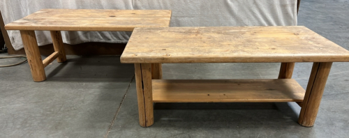 PAIR OF LOG STYLE LOW SIDE/ COFFEE TABLES( 16”x 40”)