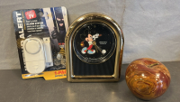 BONE CHINA SALT AND PEPPER FLOWER TURTLES, CASSETTE TAPES, GOLFING MICKEY MOUSE CLOCK, AND MORE - 4