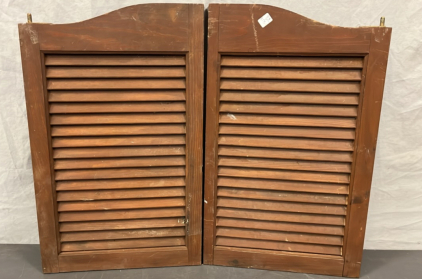 OLD WOOD SWINGING BAR WINDOW DOORS ( 24”x 15”)