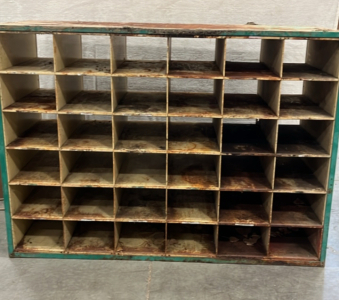 LARGE/ HEAVY 12 SQUARE METAL ORGANIZER ( 50 1/2”x70”)