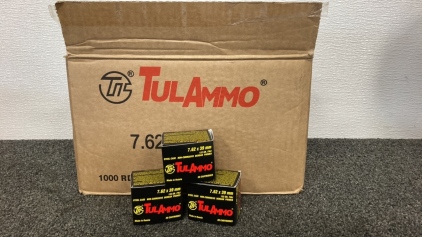 (1000) Rds TulAmmo 7.62x39 Ammo