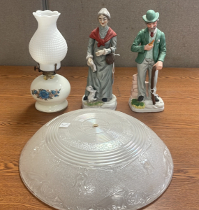 VINTAGE FIGURINES AND LIGHT FIXTURES