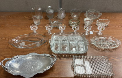 VINTAGE GLASSES AND SERVING DISHES