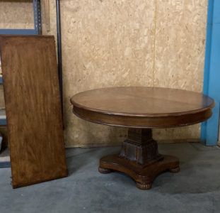 Round Wooden Dining Table With Leaf