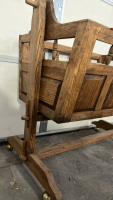 ROLLING WOOD BABY CRADLE - 4