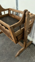 ROLLING WOOD BABY CRADLE - 5