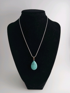 Turquoise Gemstone Teardrop w/.925 Necklace