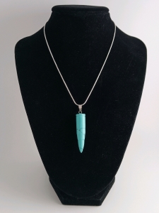 Bullet Shaped Turquoise Gemstone w/.925 Necklace