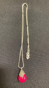 21.00ct Tibetan Silver Wrapped Peachblow Turquoise .925 Necklace