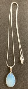 Opal Gemstone Teardrop .925 Necklace