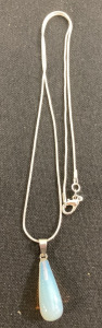 Opal Gemstone Waterdrop .925 Necklace