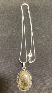 Flashy Labradorite Gemstone .925 Necklace