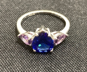 Sapphire and Amethyst .925 Ring Size 8