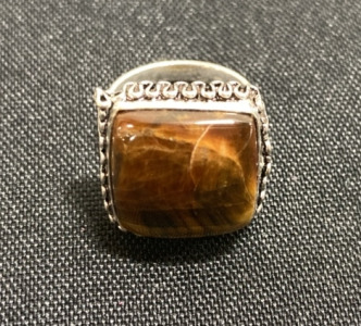 Tiger Eye Jasper .925 Ring Size 6