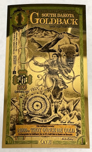 2023 South Dakota Goldback 1/1000th Troy Ounce 24k Gold