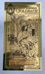 2023 New Hampshire Goldback 1/1000th Troy Ounce 24k Gold