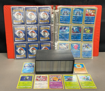 Large Box Of Pokemon Game Cards W/ Collectible Box, (1) Binder W/ Japanese/American Pokemon Game Cards