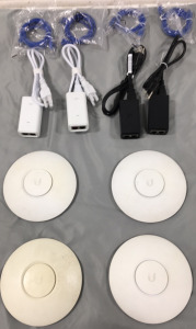 (4) UniFi Wi-Fi Access Points (AC-Lite) W/ Power Supplies (POE Adapters )