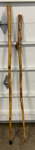 (2) Wooden Walking Sticks 52” & 54”