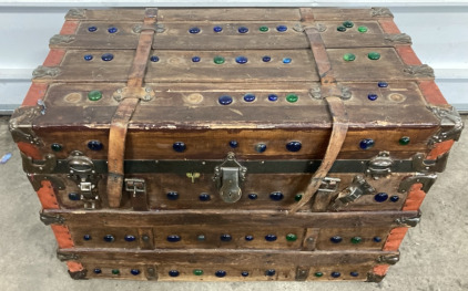 Vintage Fabric Lined Storage Trunk