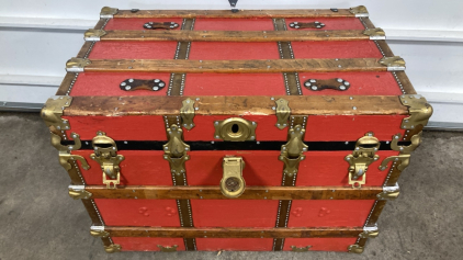 Vintage Red Storage Trunk