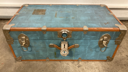 Vintage Blue Storage Trunk