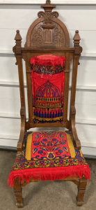 Vintage Upholstered Wood Chair