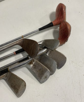 (7) Assorted Golf Culbs with Caddy - 2