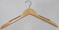 (50) Durable Natural Wooden Hanger with Extra Smooth Finish, Heavy Duty, Slip Resistant - 2