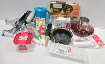 (1) Rival Electric Food Slicer (1) Seal•a•Meal (3) Pyrex Pie Pan & More!