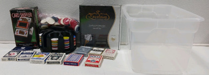 (1) Automatic Card Shuffler (1) Excelsior Leather Care Protection & More