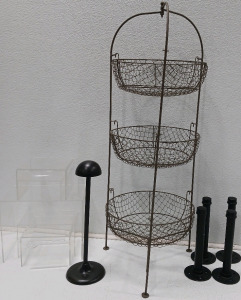 (4)Shelf Holder Brackets (1) Metal 3-Tier Basket (1) Hat Display & More!