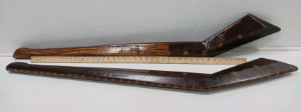 (2) Beautiful Wooden Native American Clubs