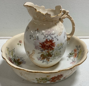 Large Pitcher and Bowl Set