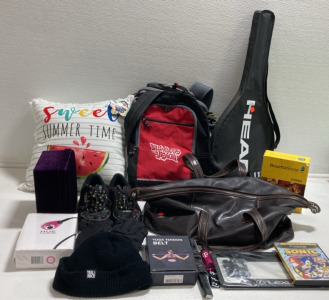 Spanish Rosetta Stone, Tennis Racket, 9.5 Pro-Keds, Webcam, Sonic GameCube Game, (2) Backpacks and more