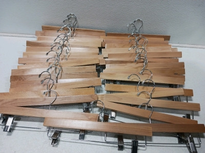 (50) Wooden Adjustable Pant Hangers